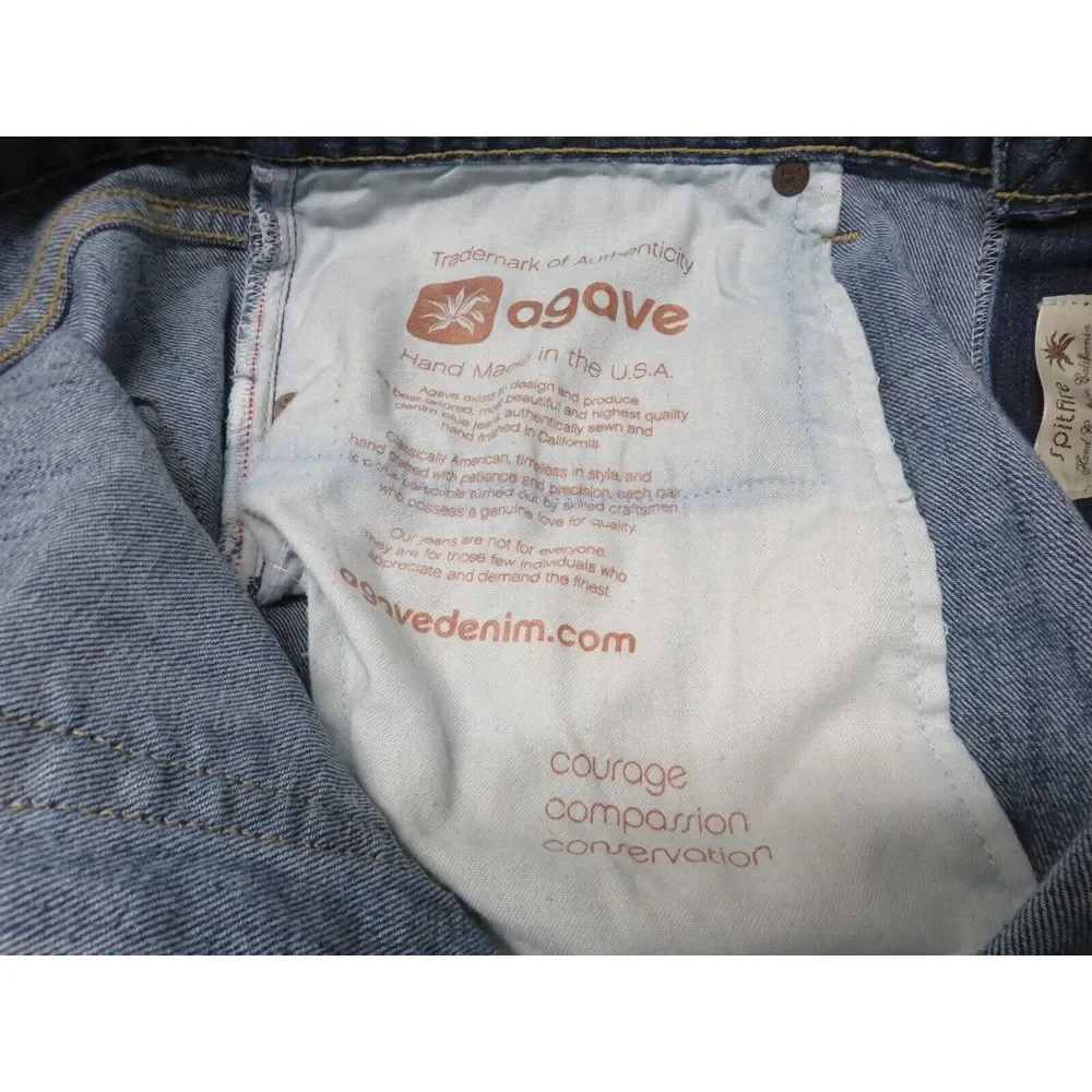 Mens Agave Copper Spitfire Relaxed Straight Jeans Pants Blue USA Made Size 40x36